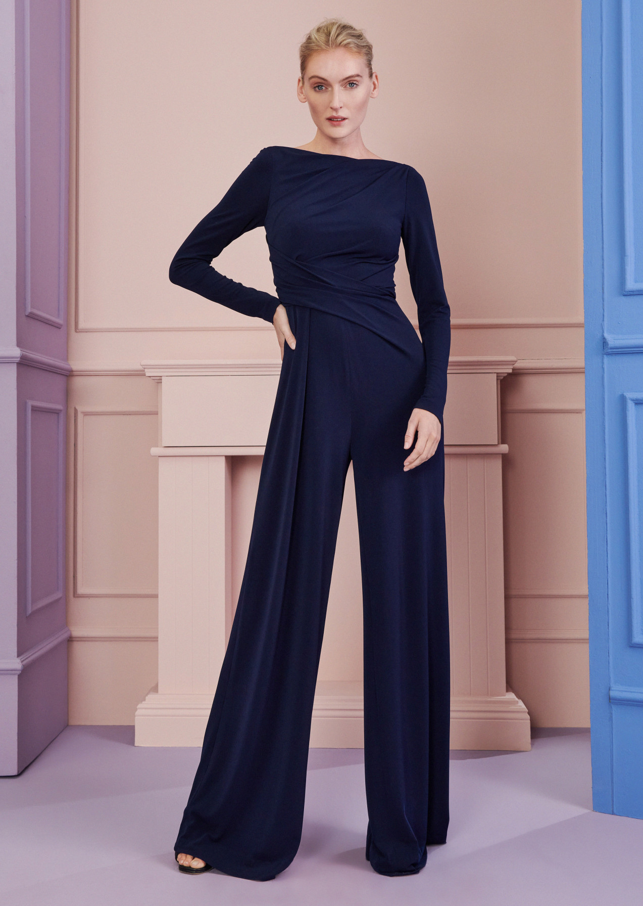 Woman Elegant Royal Blue Jumpsuit Sexy Sequined V Neck Long Sleeve Casual  Rompers Dressy Pants Clubwear - Prom Dresses - AliExpress